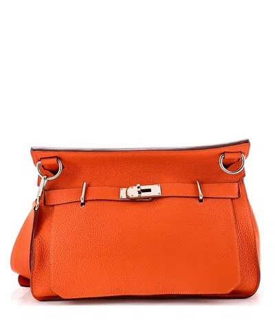 Pre-owned Pre-owned Hermes  Hermes 34 Jypsiere Bag Clemence In Orange