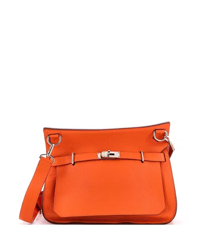 Pre-owned Pre-owned Hermes  Hermes 34 Jypsiere Bag Clemence In Orange
