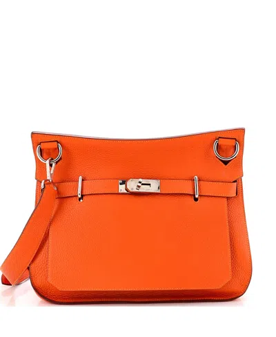 Pre-owned Pre-owned Hermes  Hermes 34 Jypsiere Bag Clemence In Orange