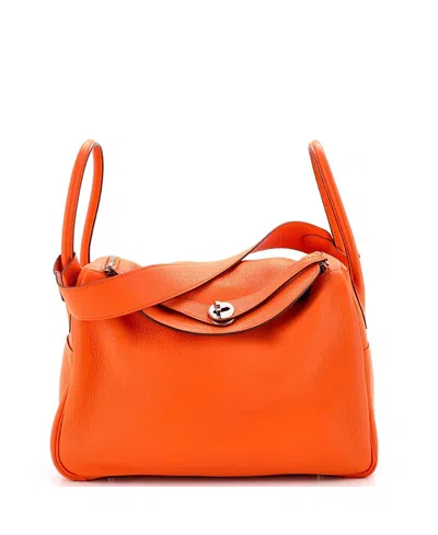 Pre-owned Pre-owned Hermes  Hermes 34 Lindy Bag Clemence In Orange