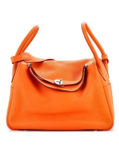 Pre-owned Pre-owned Hermes  Hermes 34 Lindy Bag Clemence In Orange