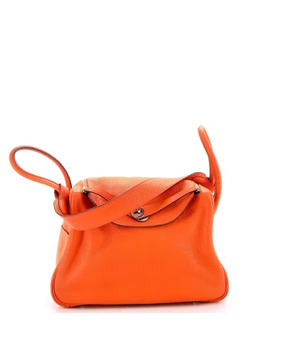 Pre-owned Pre-owned Hermes  Hermes 34 Lindy Bag Clemence In Orange