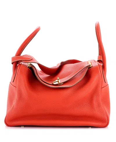 Pre-owned Pre-owned Hermes  Hermes 34 Lindy Bag Clemence In Orange