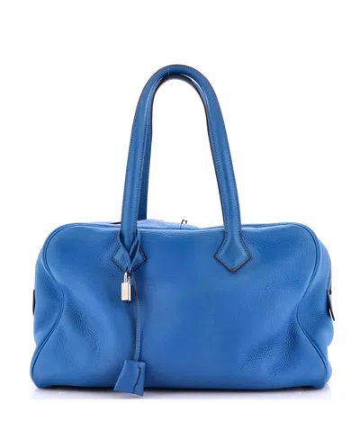 Pre-owned Pre-owned Hermes  Hermes 35 Victoria Ii Bag Clemence In Blue