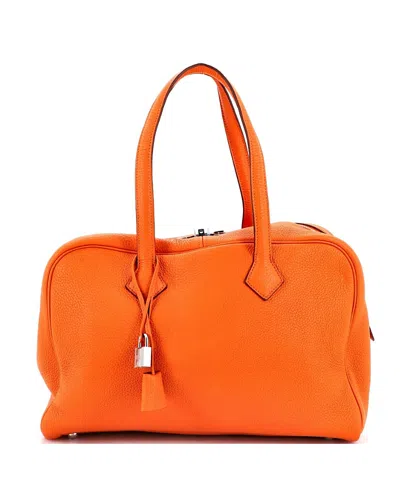 Pre-owned Pre-owned Hermes  Hermes 35 Victoria Ii Bag Clemence In Orange