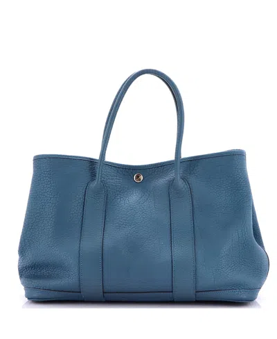 Pre-owned Pre-owned Hermes  Hermes 36 Garden Party Tote Leather In Blue