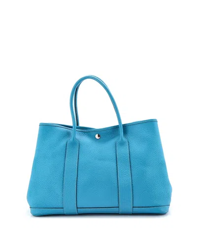 Pre-owned Pre-owned Hermes  Hermes 36 Garden Party Tote Leather In Blue
