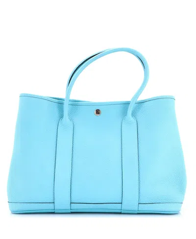 Pre-owned Pre-owned Hermes  Hermes 36 Garden Party Tote Leather In Blue