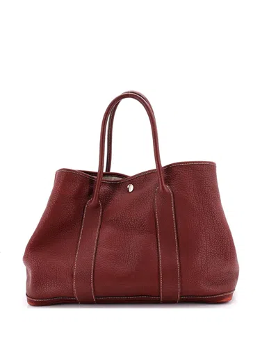 Pre-owned Pre-owned Hermes  Hermes 36 Garden Party Tote Leather In Burgundy