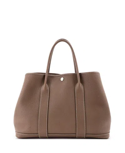 Pre-owned Pre-owned Hermes  Hermes 36 Garden Party Tote Leather In Gray
