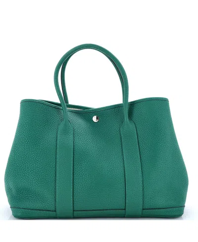 Pre-owned Pre-owned Hermes  Hermes 36 Garden Party Tote Leather In Green