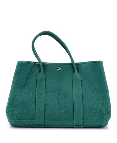 Pre-owned Pre-owned Hermes  Hermes 36 Garden Party Tote Leather In Green