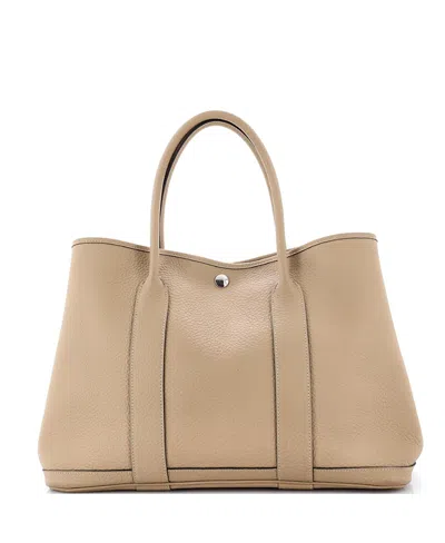 Pre-owned Pre-owned Hermes  Hermes 36 Garden Party Tote Leather In Neutral