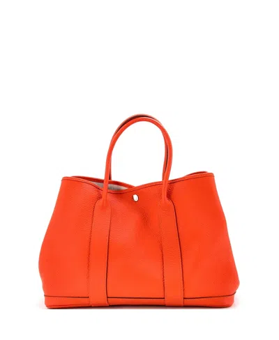 Pre-owned Pre-owned Hermes  Hermes 36 Garden Party Tote Leather In Orange