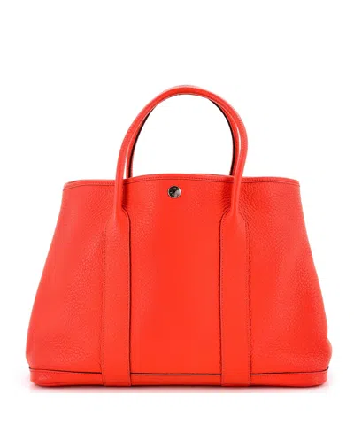 Pre-owned Pre-owned Hermes  Hermes 36 Garden Party Tote Leather In Orange