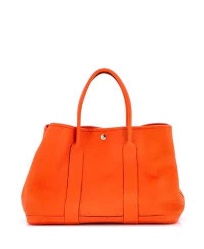 Pre-owned Pre-owned Hermes  Hermes 36 Garden Party Tote Leather In Orange