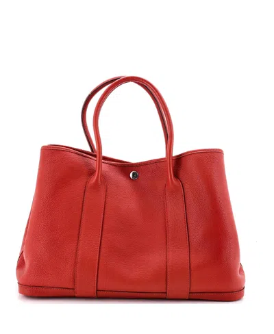 Pre-owned Pre-owned Hermes  Hermes 36 Garden Party Tote Leather In Orange