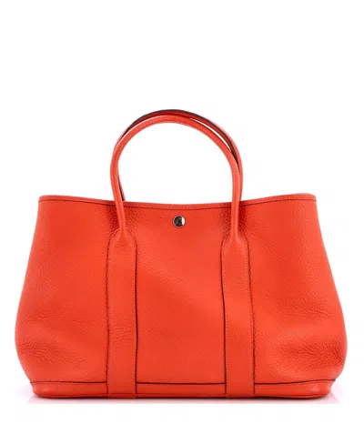 Pre-owned Pre-owned Hermes  Hermes 36 Garden Party Tote Leather In Red
