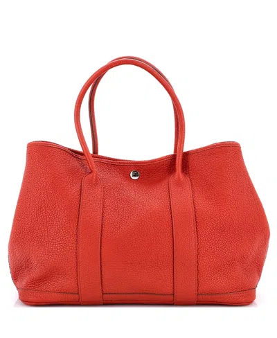 Pre-owned Pre-owned Hermes  Hermes 36 Garden Party Tote Leather In Red