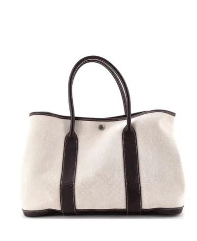 Pre-owned Pre-owned Hermes  Hermes 36 Garden Party Tote Toile And Leather