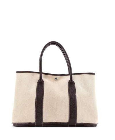 Pre-owned Pre-owned Hermes  Hermes 36 Garden Party Tote Toile And Leather In Brown
