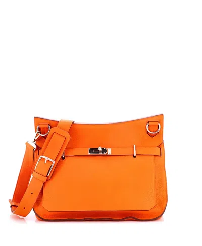 Pre-owned Pre-owned Hermes  Hermes 37 Jypsiere Bag Clemence In Orange