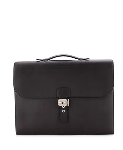 Pre-owned Pre-owned Hermes  Hermes 38 Sac A Depeches Bag Sombrero In Gray