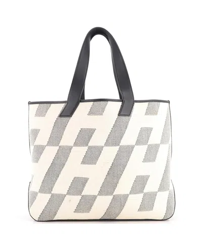 Pre-owned Pre-owned Hermes  Hermes 40 Cabas H En Biais Tote Canvas With Leather In Black