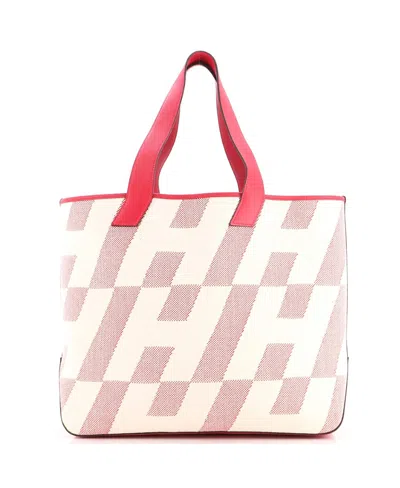 Pre-owned Pre-owned Hermes  Hermes 40 Cabas H En Biais Tote Canvas With Leather In Pink