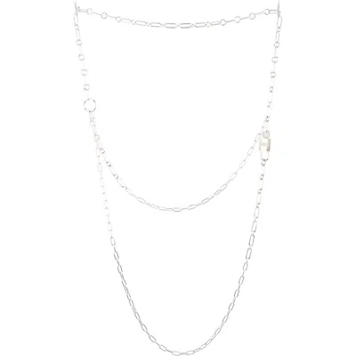 Pre-owned Hermes  Hermes Alphakelly Long Necklace Sterling Silver