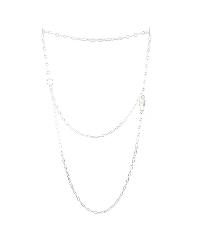 Pre-owned Pre-owned Hermes  Hermes Alphakelly Long Necklace Sterling Silver, 28