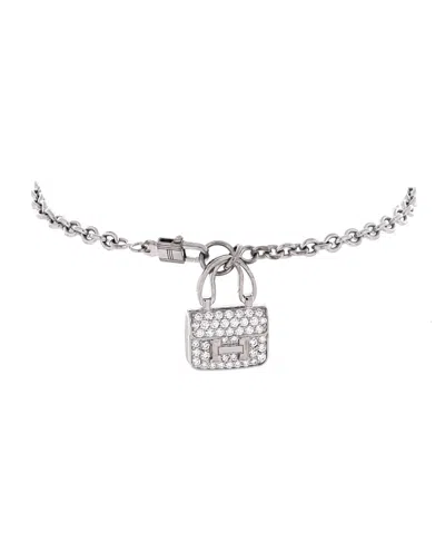 Pre-owned Pre-owned Hermes  Hermes Amulettes Constance Bracelet 18k White Gold With Diamonds