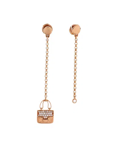 Pre-owned Pre-owned Hermes  Hermes Amulettes Constance Drop Earrings 18k Rose Gold With Diamonds In Pink