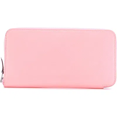 Pre-owned Hermes  Hermes Azap Zip Around Wallet Silk'in Epsom Long