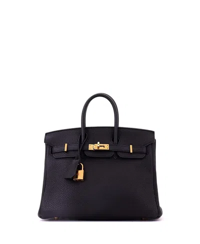 Pre-owned Pre-owned Hermes  Hermes Birkin 25 Handbag Black Togo With Gold Hardware