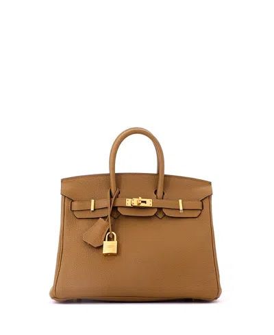 Pre-owned Pre-owned Hermes  Hermes Birkin 25 Handbag Brown Togo With Gold Hardware