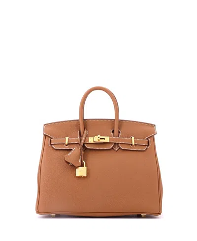 Pre-owned Pre-owned Hermes  Hermes Birkin 25 Handbag Brown Togo With Gold Hardware