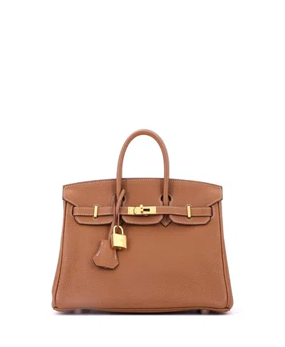 Pre-owned Pre-owned Hermes  Hermes Birkin 25 Handbag Brown Togo With Gold Hardware