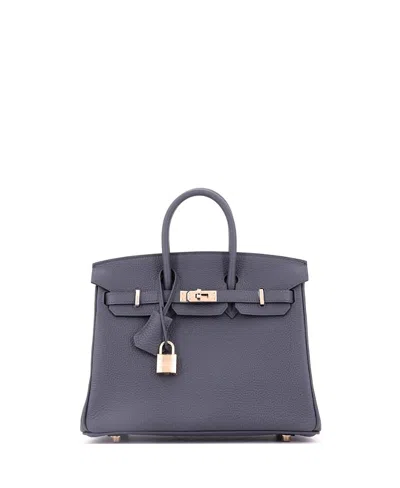 Pre-owned Pre-owned Hermes  Hermes Birkin 25 Handbag Grey Togo With Gold Hardware In Gris Misty