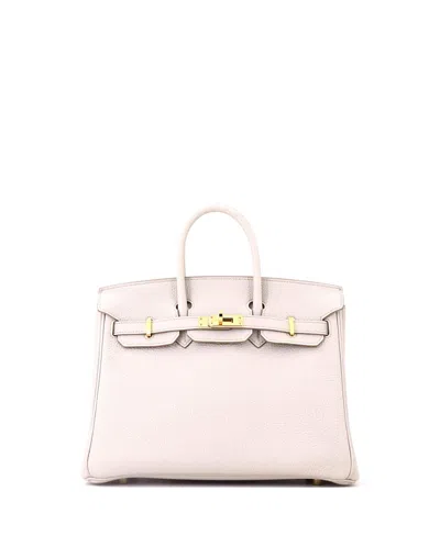 Pre-owned Pre-owned Hermes  Hermes Birkin 25 Handbag Light Togo With Gold Hardware In Gray