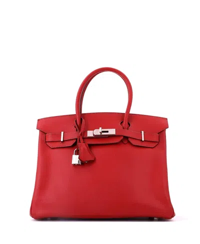 Pre-owned Pre-owned Hermes  Hermes Birkin 25 Handbag Red Epsom With Palladium Hardware In Rouge Garance