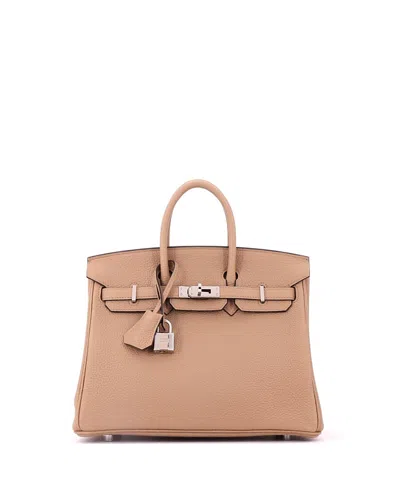 Pre-owned Pre-owned Hermes  Hermes Birkin 25 Togo Leather Satchel In Chai