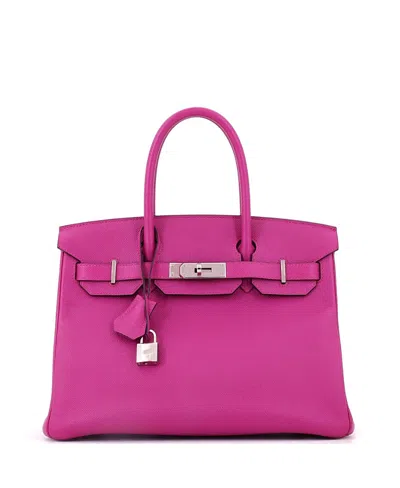 Pre-owned Pre-owned Hermes  Hermes Birkin 30 Epsom Leather Palladium Hardware Satchel In Rose Pourpre
