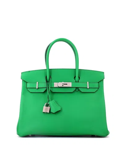 Pre-owned Pre-owned Hermes  Hermes Birkin 30 Epsom Leather Palladium Hardware Tote In Bamboo