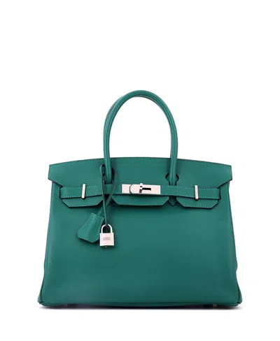 Pre-owned Pre-owned Hermes  Hermes Birkin 30 Epsom Leather Satchel In Malachite
