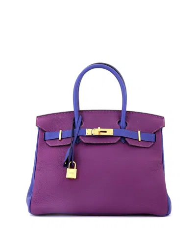 Pre-owned Pre-owned Hermes  Hermes Birkin 30 Handbag Bicolor Togo With Brushed Gold Hardware