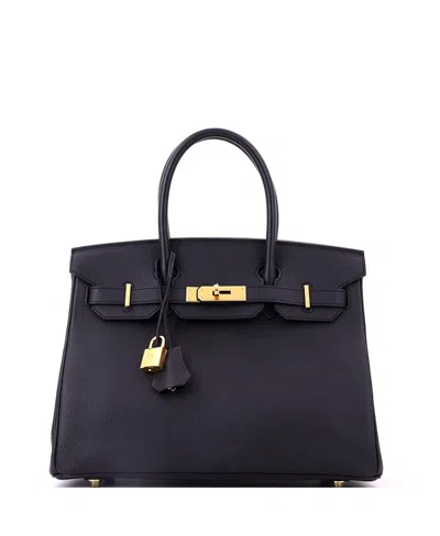 Pre-owned Pre-owned Hermes  Hermes Birkin 30 Handbag Black Epsom With Gold Hardware