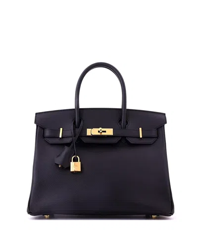 Pre-owned Pre-owned Hermes  Hermes Birkin 30 Handbag Black Epsom With Gold Hardware