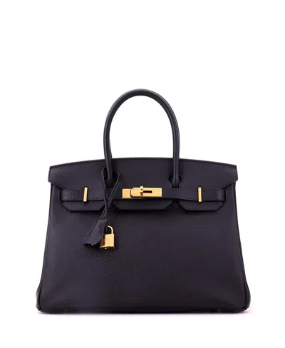 Pre-owned Pre-owned Hermes  Hermes Birkin 30 Handbag Black Epsom With Gold Hardware In Noir