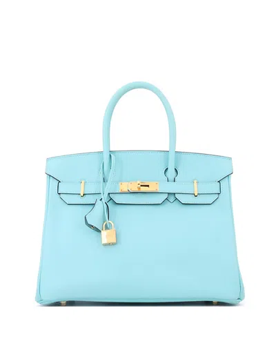 Pre-owned Pre-owned Hermes  Hermes Birkin 30 Handbag Blue Epsom With Gold Hardware In Bleu Atoll
